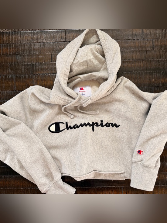 Champion Other - Champion Heather Beige Pullover Hoodie with Black Script Logo
